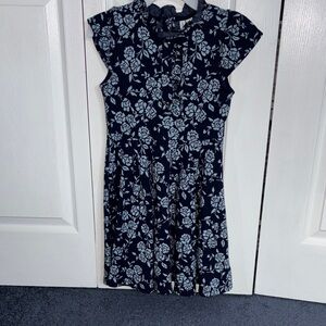 Janie and Jack Navy and White Floral Kids Dress